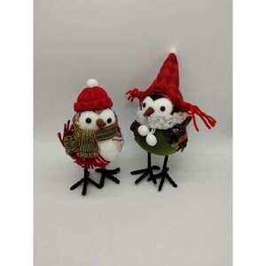 Lot Of 2 Featherly Friends Spritz Birds Wondershop Target Plaid Christmas